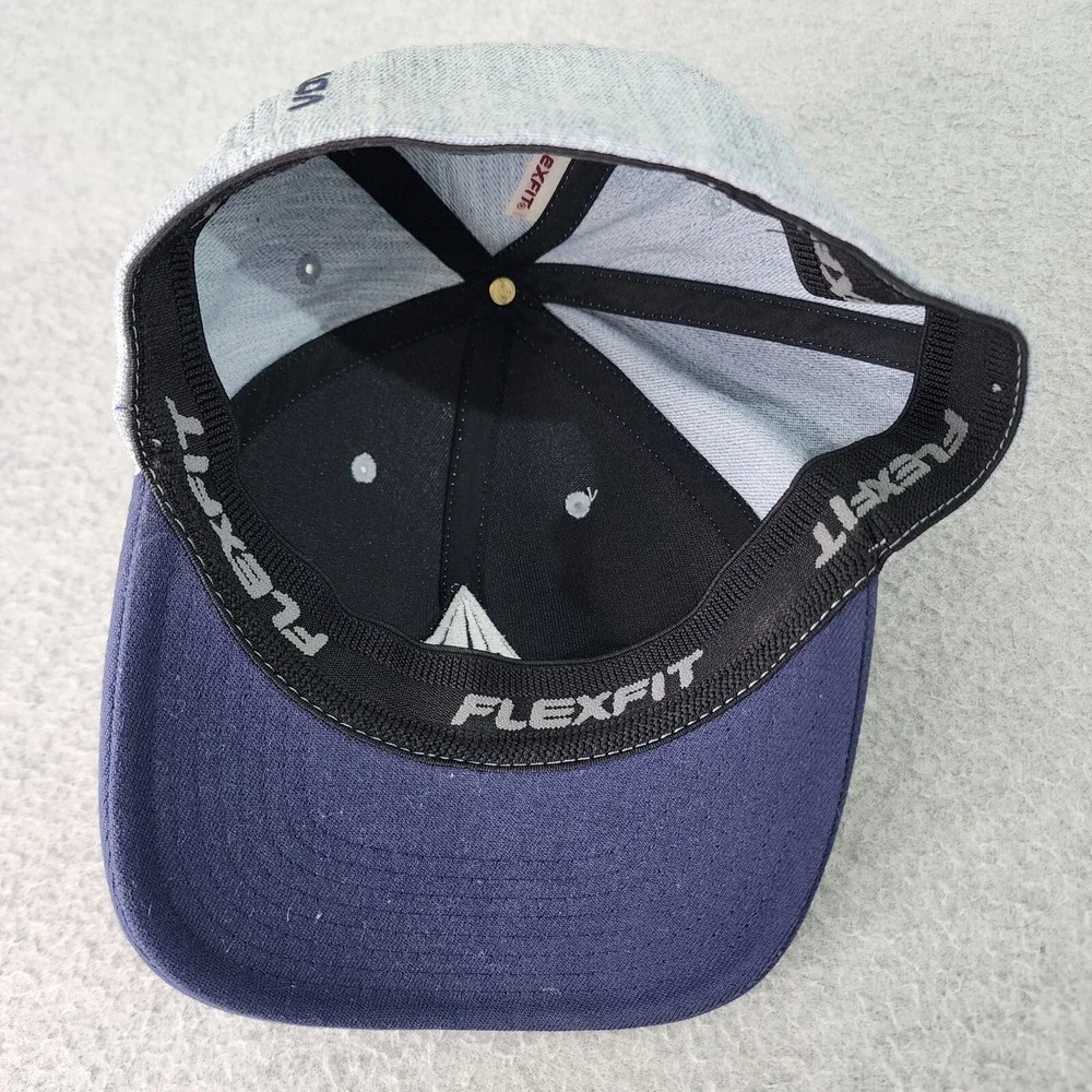 Volcom Stone Gray Hat Mens S/M Navy Blue Flexfit‎ Pre-Curved Sports Cap